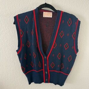 Vintage wool made inUSA Pendleton Navy sweater vest